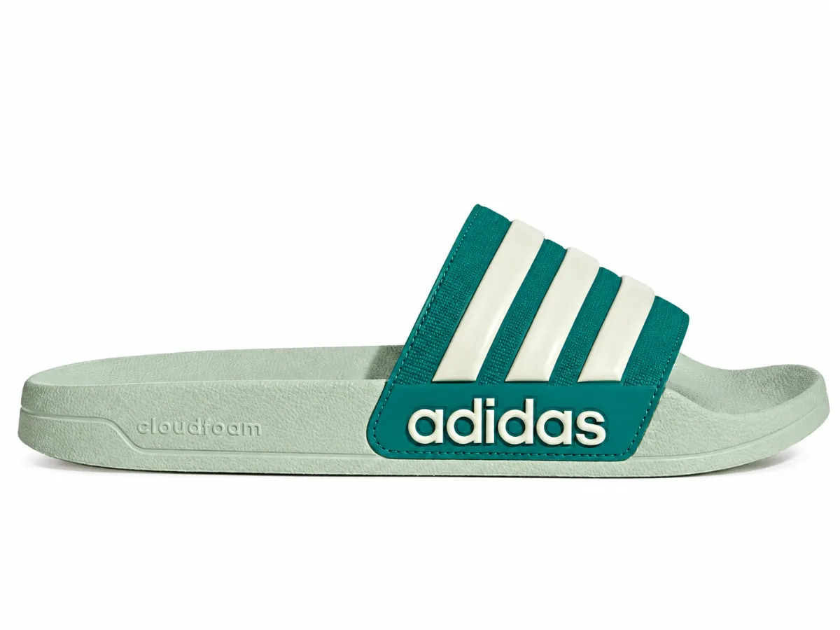 Adidas Adilette Shower Slides "Linen Green / Wonder White / Equipment Green"
